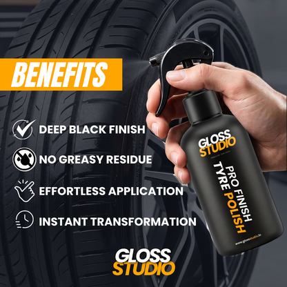Pro-Finish Tyre Polish – Matte, Non-Sticky, Long-Lasting Shine (300ml)